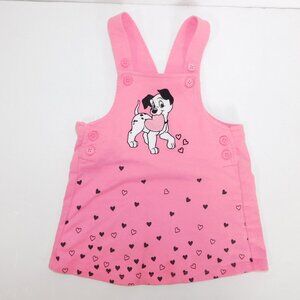 Disney baby 101 Dalmatians baby Girl 18M  Pink Overall Dress Hearts